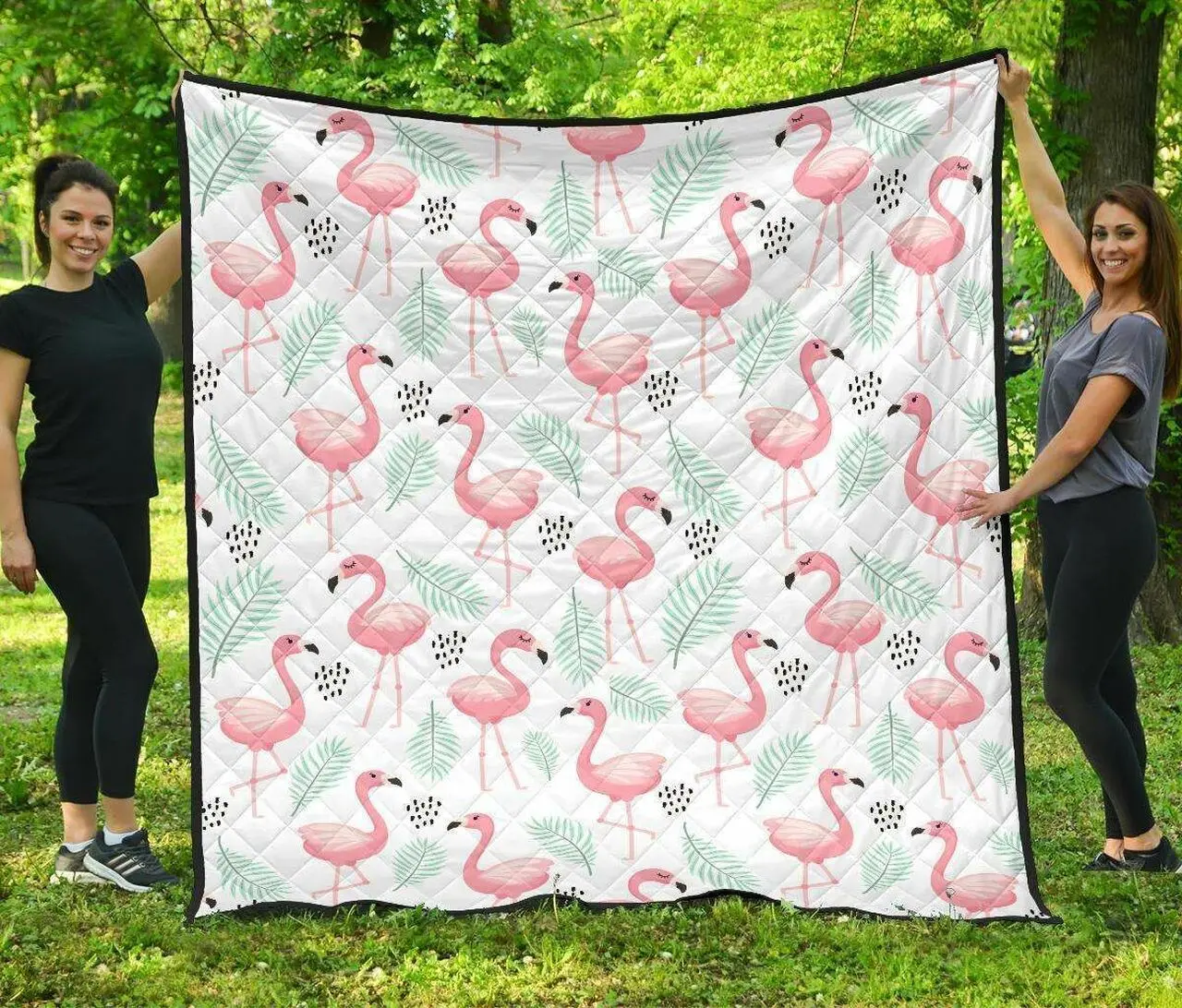 Cute Flamingo Pattern DHCDHC DT1910 Quilt Blanket and Home Decor