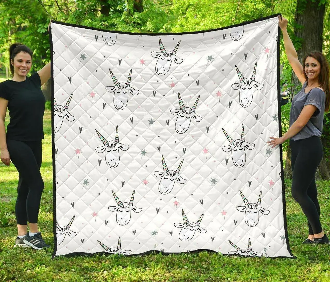 Cute Goat Design Pattern DHCDHC DT1910 Quilt Blanket and Home Decor