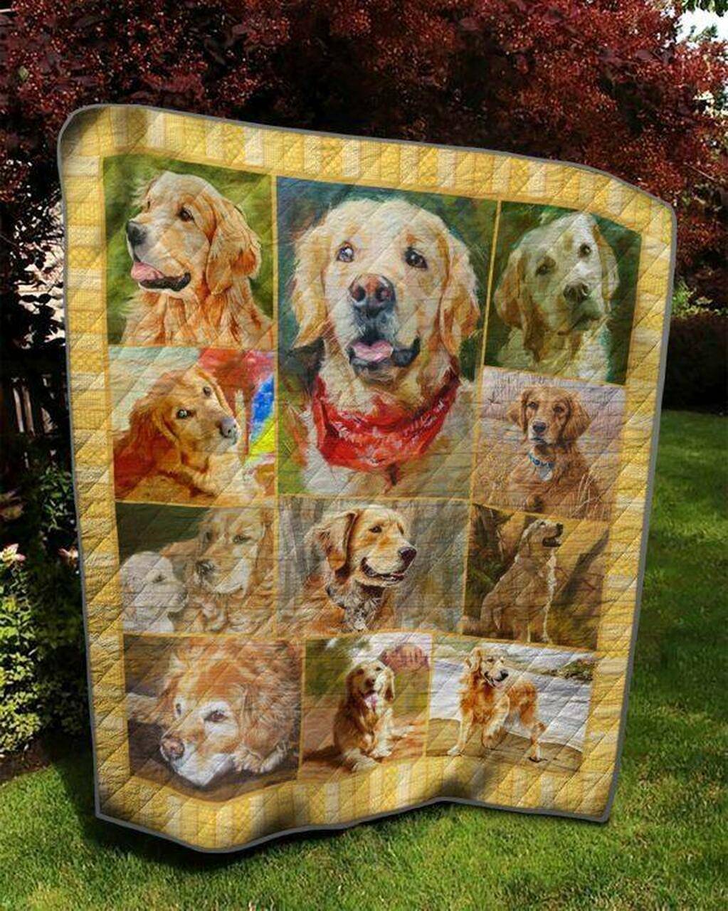 Cute Golden Quilt Blanket Ver 2 Quilt and Home Decor