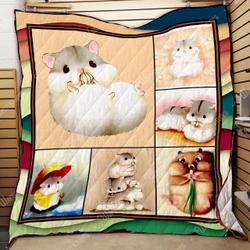 Cute Hamster Quilt Ph45 and Home Decor