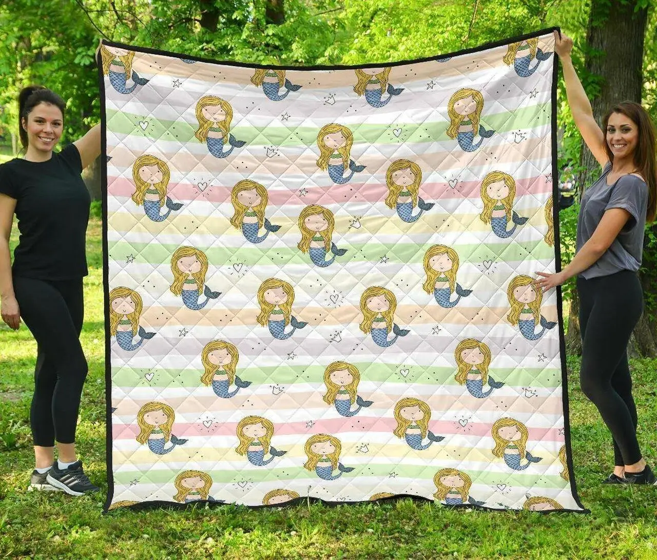 Cute Hand Drawn Mermaid DHCDHC DT1910 Quilt Blanket and Home Decor
