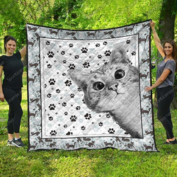 Cute Kitty Quilt Blanket and Home Decor