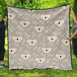 Cute Koala Leaves Pattern DHCDHC DT1910 Quilt Blanket and Home Decor