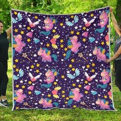 Cute Night Star Unicorn Cl17100220Mdq Quilt Blanket and Home Decor