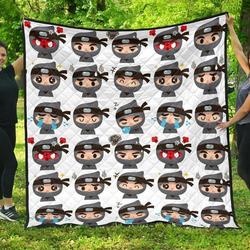 Cute Ninja Design Pattern DHCDHC DT1910 Quilt Blanket and Home Decor