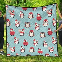 Cute Penguin Christmas Design Pattern DHCDHC DT1910 Quilt Blanket and Home Decor