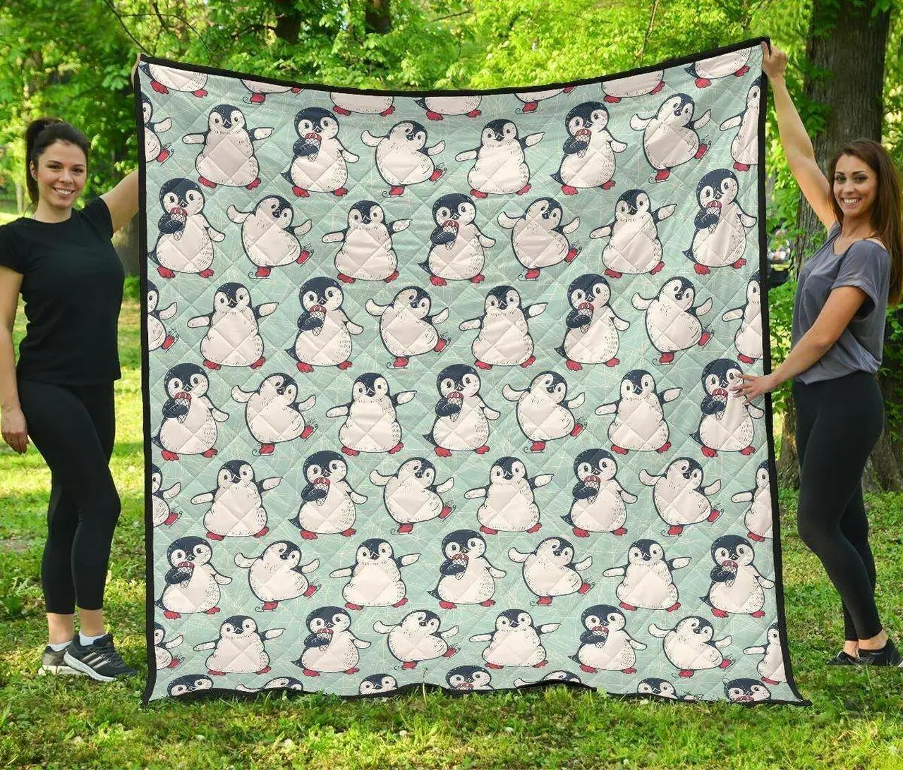 Cute Penguin Pattern DHCDHC DT1910 Quilt Blanket and Home Decor