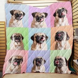 Cute Pug Cl22100138Mdq Quilt Blanket and Home Decor
