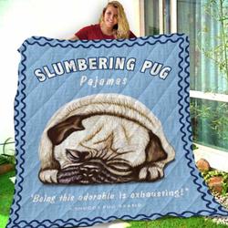 Cute Pug Sleeping SH12 NTTH011298 3D Customized Quilt and Home Decor