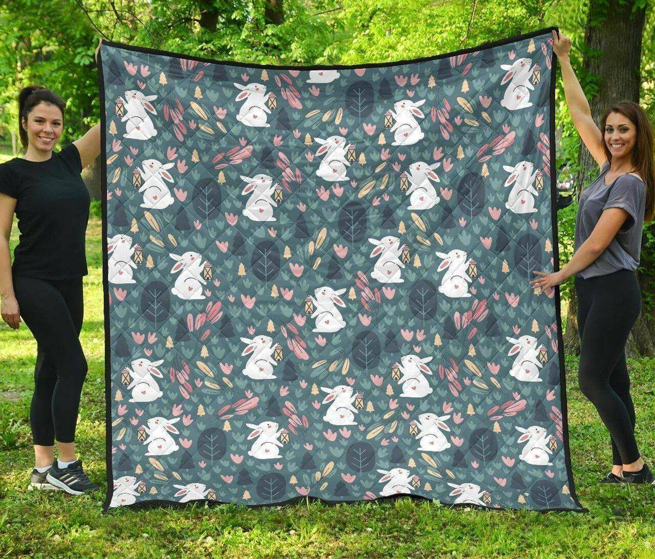 Cute Rabbit Pattern DHCDHC DT1910 Quilt Blanket and Home Decor