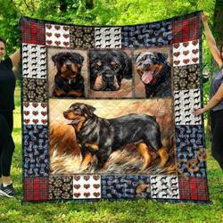 Cute Rottweiler Pets Dog Blanket TH1807 Quilt and Home Decor