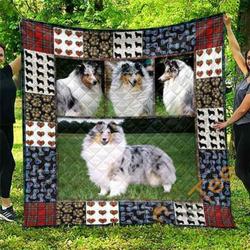 Cute Rough Collie Pets Dog Blanket TH1807 Quilt and Home Decor