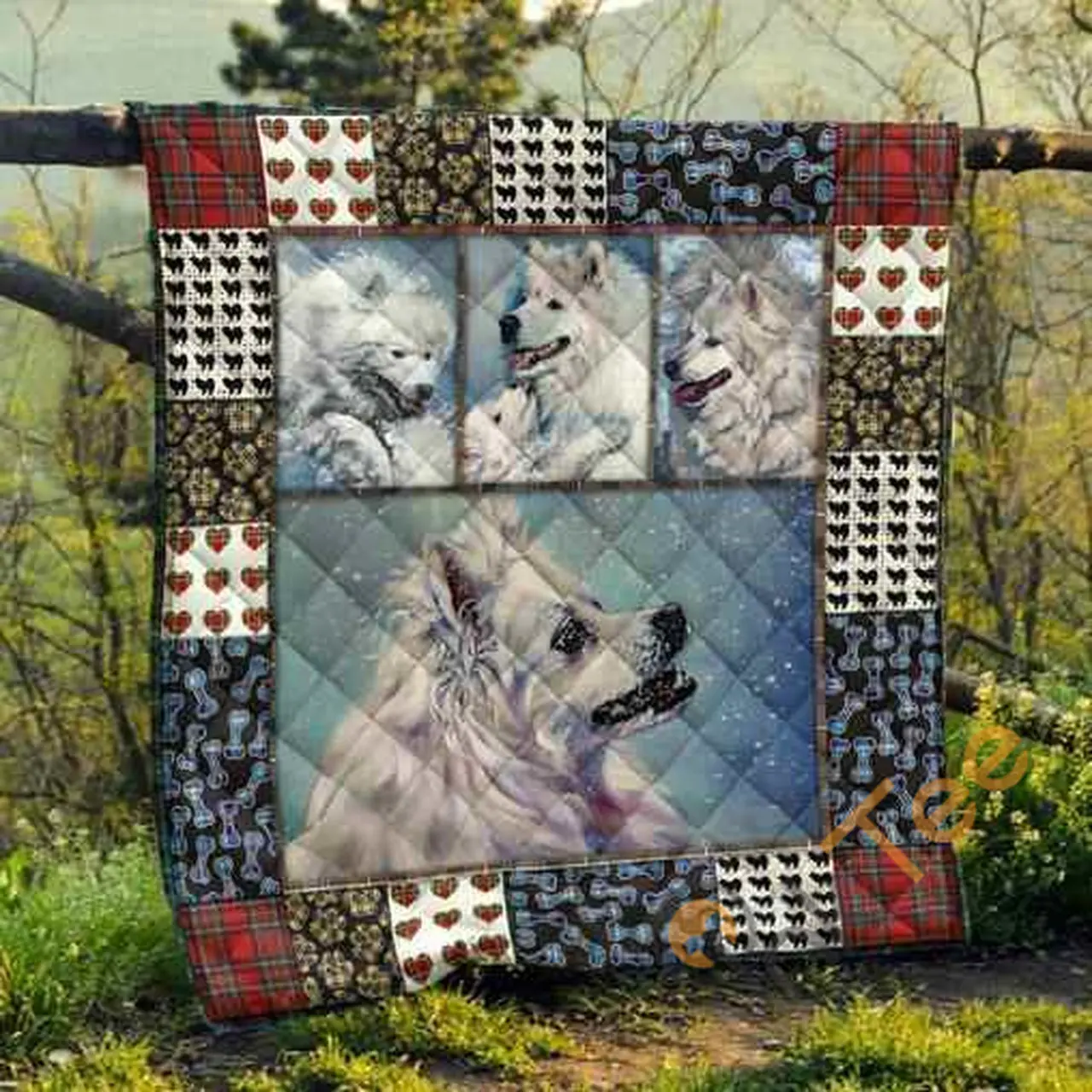 Cute Samoyed Pets Dog Blanket TH1807 Quilt and Home Decor