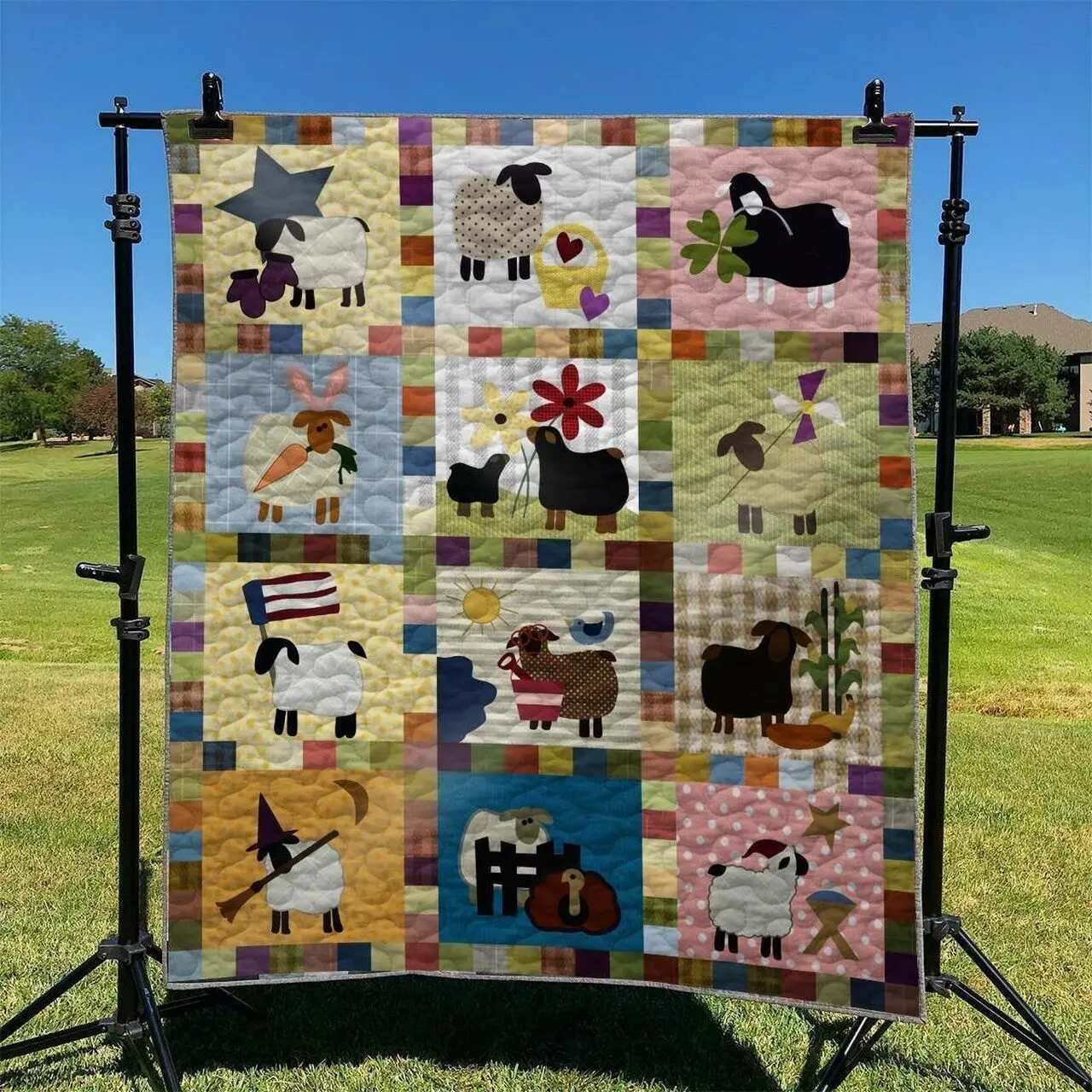 Cute Sheep DHCLD0709 Quilt Blanket and Home Decor