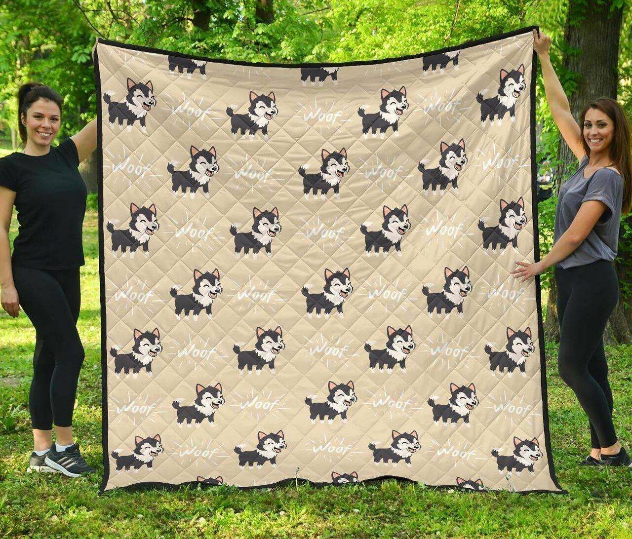 Cute Siberian Husky DHCDHC DT1910 Quilt Blanket and Home Decor