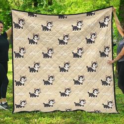 Cute Siberian Husky DHCDHC DT1910 Quilt Blanket and Home Decor