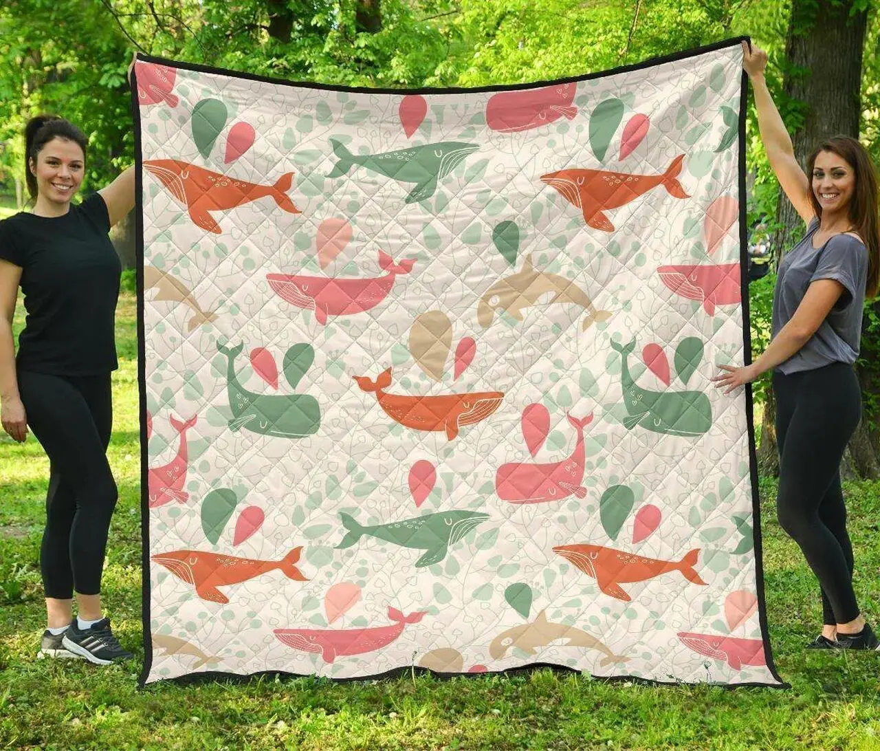 Cute Whale Pattern DHCDHC DT1910 Quilt Blanket and Home Decor