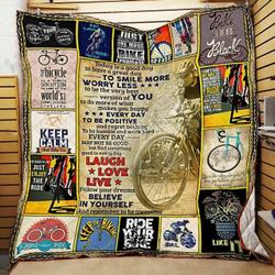 Cycling Believe In Yourself And Remember To Be Awesome Quilt Blanket Great Customized Blanket Gifts For Birthday Christmas Thanksgiving and Home Decor
