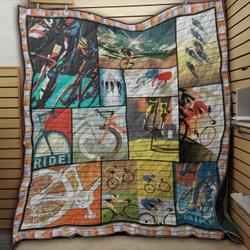 Cycling Ride Ride Ride NTTH011302 3D Customized Quilt and Home Decor