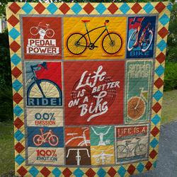 Cycling Simple Things Quilt Blanket Dhc020120593Td and Home Decor