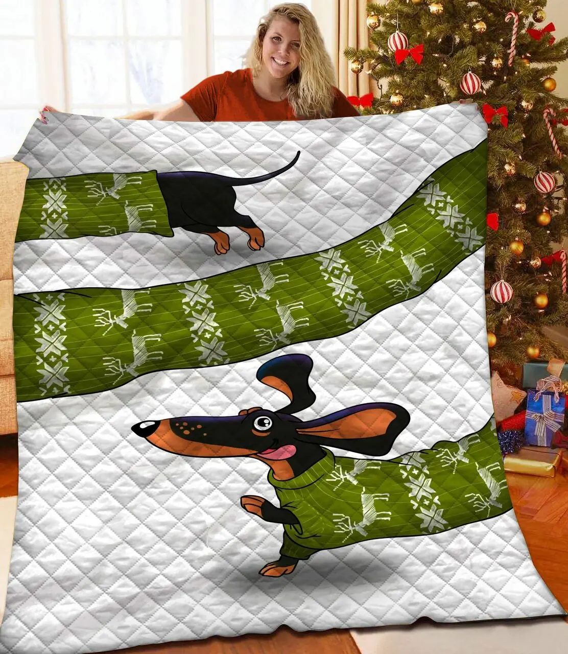 Dachshun 3D Customized Quilt TUH87223 PLEN2407 and Home Decor