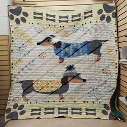 Dachshund 3 Quilt and Home Decor