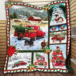 Dachshund And Christmas Reality Happy JW 3D Customized Quilt and Home Decor