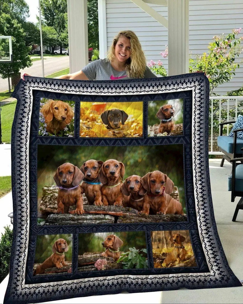 Dachshund Baa Baa Black Quilt Blanket Dhc020120632Td and Home Decor