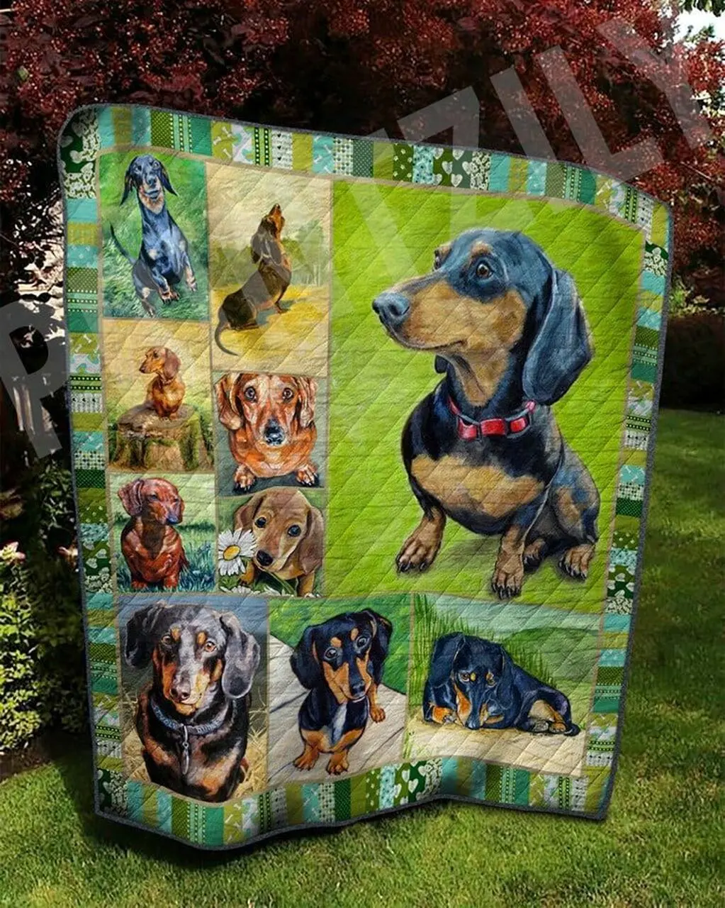 Dachshund Bi Bi Bi Quilt Blanket Dhc0201201068Td and Home Decor