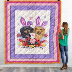 Dachshund Bunny Dachshund 3D Customized Quilt and Home Decor