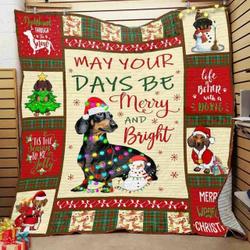 Dachshund Christmas Quilt Blanket ABC07111902 and Home Decor