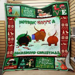 Dachshund Christmas Quilt Blanket ABC07112206 and Home Decor