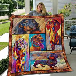 Dachshund Colourful Painting NNQ131098 JK3 MVH 3D Customized Quilt and Home Decor