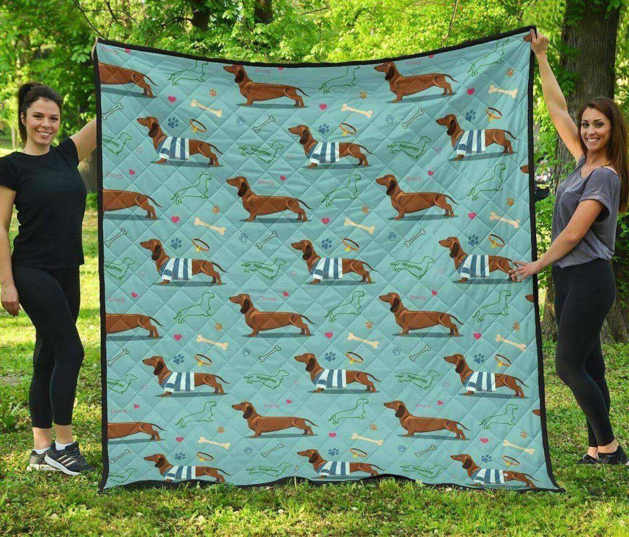 Dachshund Decorative Background DHCDHC DT1910 Quilt Blanket and Home Decor