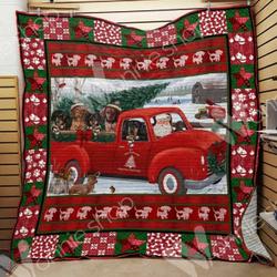 Dachshund Dog Christmas Hur Quilt tz and Home Decor