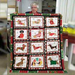 Dachshund Dog Christmas Quilt Blanket ABC07112062 and Home Decor