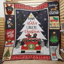 Dachshund Dog Christmas Quilt Blanket ABC07112922 and Home Decor