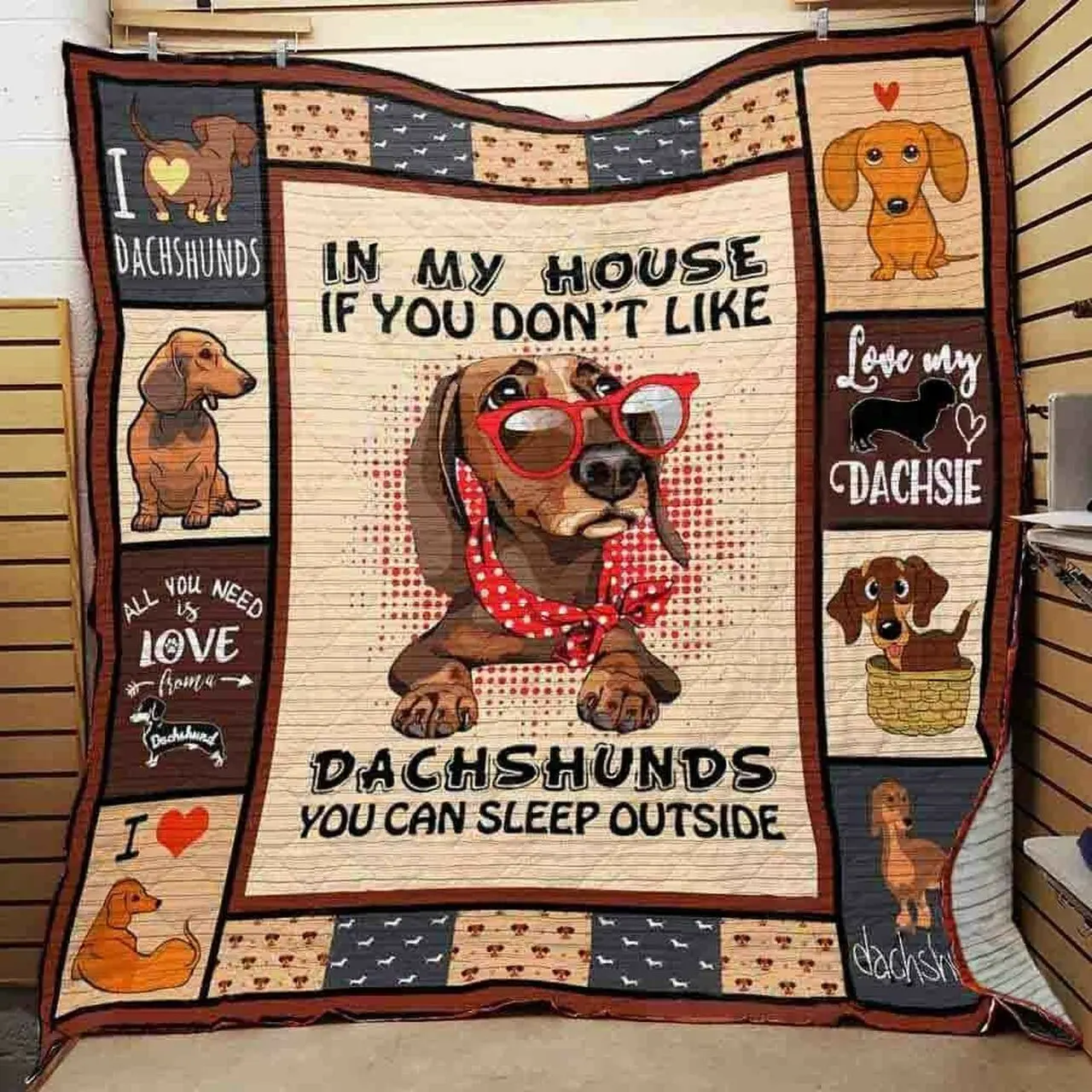 Dachshund Dog Quilt Blanket ABC07112138 and Home Decor