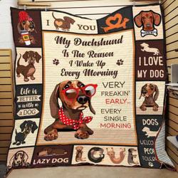 Dachshund Dog Quilt Blanket ABC07112539 and Home Decor