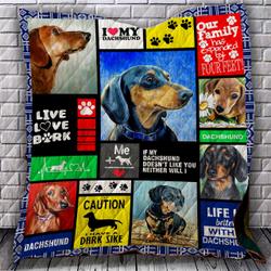 Dachshund Dogs Quilt Blanket A159 and Home Decor
