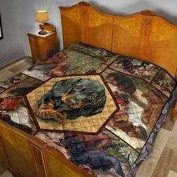 Dachshund Feeling Love HD76 3D Customized Quilt and Home Decor