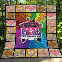 Dachshund Hippie Style XS2 LTTL NNQ131098 3D Customized Quilt and Home Decor