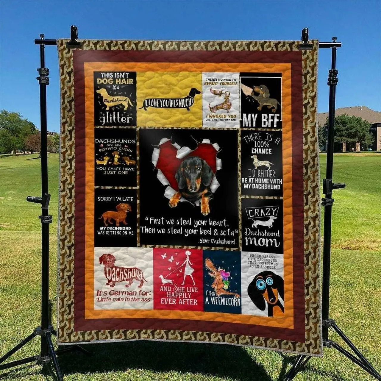 Dachshund Hur Quilt ds and Home Decor