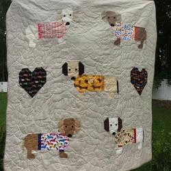Dachshund Hur Quilt ih and Home Decor