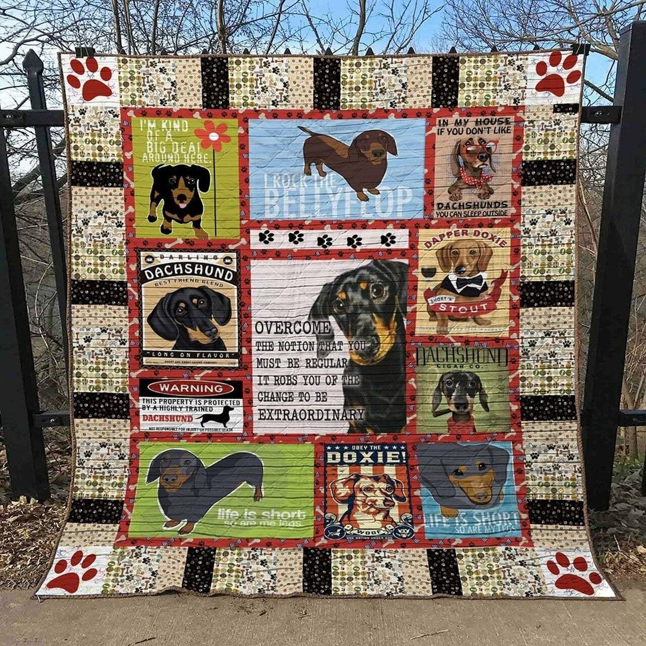 Dachshund Jfj Quilt Sjy and Home Decor