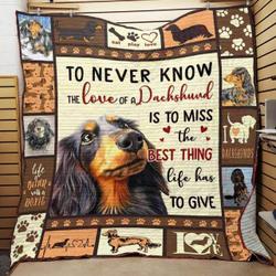 Dachshund Love Dachshund Love U Quilt Kg and Home Decor