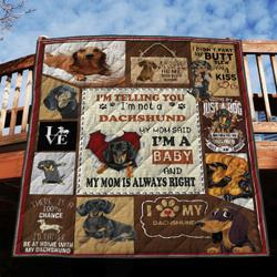 Dachshund Love GH4 NNQ131098 3D Customized Quilt and Home Decor