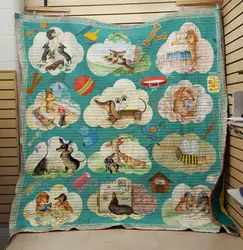 Dachshund Play Quilt and Home Decor
