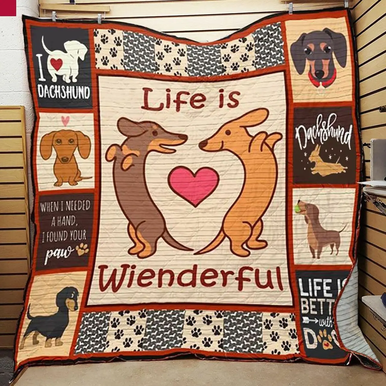 Dachshund Quilt Blanket ABC07112176 and Home Decor