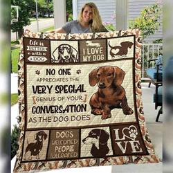 Dachshund Quilt Blanket ABC07112408 and Home Decor